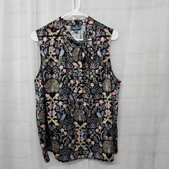 Modcloth Tank Peacock Art Deco Black Whimsigoth Goth Boho Floral 1X - Picture 7 of 11